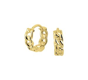 Klapoorringen gourmetschakel zilver goudkleurig