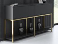 Console LODINO 150 cm antraciet/goud