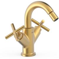 Bidetkraan Tres Mont Blanc | Opbouw | Mengkraan | 2-hendels | Rond | Goud mat 24k