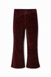 Broek van ribfluweel met retro-print - RED - 11/12