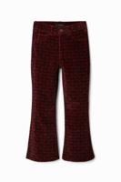 Broek van ribfluweel met retro-print - RED - 11/12 - thumbnail