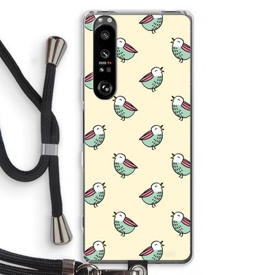 Vogeltjes: Sony Xperia 1 III Transparant Hoesje met koord