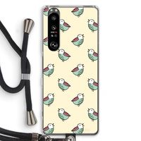 Vogeltjes: Sony Xperia 1 III Transparant Hoesje met koord