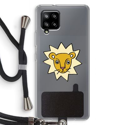 Kleine leeuw: Samsung Galaxy A42 5G Transparant Hoesje met koord