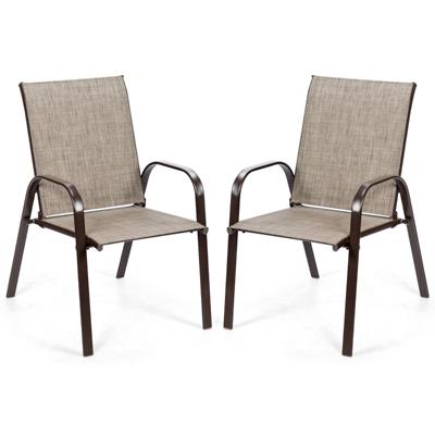 2-Delige Tuinstoelen Gemakkelijk Drogende Stof Versterkt Metalen Frame Zwembad Achtertuin Eenvoudige Montage Zwart/Grijs/Beige/Bruin 2-Delige Tuinstoelen Gemakkelijk Drogende Stof Versterkt Metalen Frame Zwembad Achtertuin Eenvoudige Montage Zwart/Grijs/Beige/Bruin