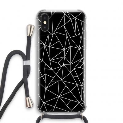 Geometrische lijnen wit: iPhone XS Transparant Hoesje met koord