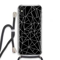 Geometrische lijnen wit: iPhone XS Transparant Hoesje met koord