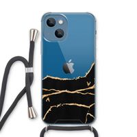 Gouden marmer: iPhone 13 Transparant Hoesje met koord