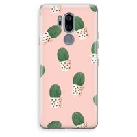 Cactusprint roze: LG G7 Thinq Transparant Hoesje