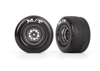 Traxxas - Tires & wheels, assembled, glued (Black / Chrome wheels, tires, foam inserts) (rear) (2) (TRX-9475A)