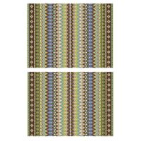 10x stuks Ibiza stijl placemats van vinyl 40 x 30 cm groen - thumbnail