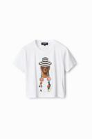 T-shirt cropped arty - WHITE - XL - thumbnail