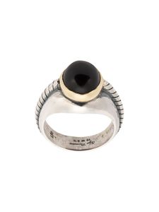 Ugo Cacciatori bague ornée d'onyx - Argent