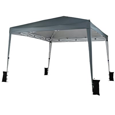 Tuinhuisje van 3 x 3 meter Waterdicht Opvouwbaar Tuinhuisje met 3-traps Hoogteverstelling Uitklapbaar Tuinhuisje-Grijs