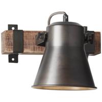Brilliant WandlampDecca zwart met bruin - 85810/46