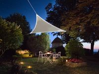 Perel groen LED randverlichting 3.6x3.6x3.6M driehoek schaduwdoek - thumbnail