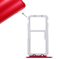 SIM-kaart lade + SIM-kaart lade/micro SD-kaart voor Huawei Honor weergave 10/V10 (rood)