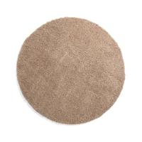 Tapeso Rond hoogpolig vloerkleed shaggy Grand effen - beige - 160 cm