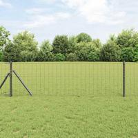 VidaXL Hek met paal grijs 0,4 x 25 m staal en pvc