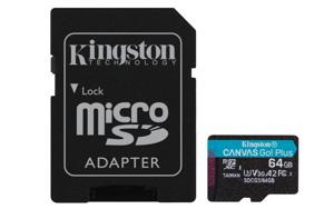 Kingston Canvas Go! Plus microSD-kaart 64 GB Class 10 UHS-I Incl. SD-adapter