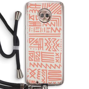 Marrakech Pink: Motorola Moto G6 Transparant Hoesje met koord