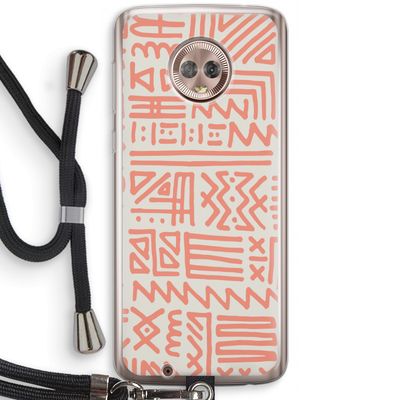 Marrakech Pink: Motorola Moto G6 Transparant Hoesje met koord