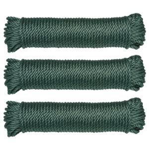 AMIG paracord touw - 3x - 20 meter - D5mm - 110kg - polypropyleen - groen