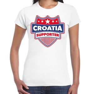 Kroatie / Croatia schild supporter t-shirt wit voor dames 2XL  -