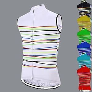 Voor heren Wielrenshirt Mouwloos Fietsen Shirt Kleding Bovenlichaam met 3 achterzakken Bergracen Wegwielrennen Ademend Sneldrogend Vochtregelerend Reflecterende strips Zwart Wit Geel Polyester Sport Lightinthebox