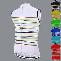 Voor heren Wielrenshirt Mouwloos Fietsen Shirt Kleding Bovenlichaam met 3 achterzakken Bergracen Wegwielrennen Ademend Sneldrogend Vochtregelerend Reflecterende strips Zwart Wit Geel Polyester Sport Lightinthebox