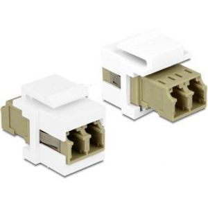 Delock 86347 Keystone Module LC Duplex female naar LC Duplex female beige/wit