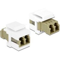 Delock 86347 Keystone Module LC Duplex female naar LC Duplex female beige/wit - thumbnail