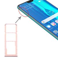 SIM-kaart lade + SIM-kaart lade + micro SD-kaart lade voor Huawei Y9 (2019) (roze)