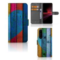 Sony Xperia 1 III | Book Style Case | Wood Heart - Cadeau voor je Vriend
