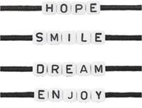 Rico Cube Bead Armband Set hope/smile/dream/enjoy - White