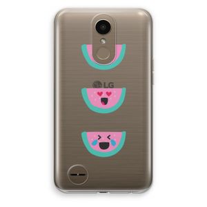 Smiley watermeloen: LG K10 (2017) Transparant Hoesje