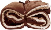 Unique Living Unique Living Lars coral fleece/suede plaid 150x200cm Rocky Brown