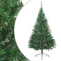 Kunstkerstboom met standaard half 210 cm PVC groen - thumbnail