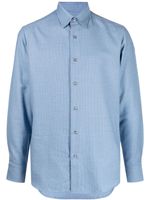 Brioni chemise en cachemire mélangé à manches longues - Bleu