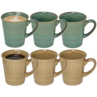 Secret de gourmet Koffiemokken - 12x stuks - 200 ml - kleuren gemixt