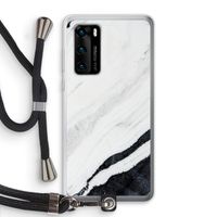 Elegante marmer: Huawei P40 Transparant Hoesje met koord