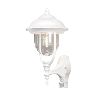 Wandlamp Parma Soragna wit klassieke buitenlamp loopsensor 7235-250
