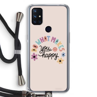 Happy days: OnePlus Nord N10 5G Transparant Hoesje met koord