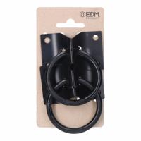 Parkeerstation voor honden EDM 85294 Zwart 70 x 45 mm Plaat Ringen (2 Stuks)