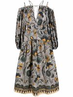 Ulla Johnson robe évasée à fleurs - Tons neutres