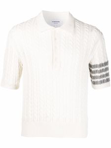 Thom Browne polo à 4 bandes signature - Blanc