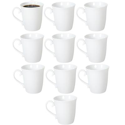 Gerimport Koffie / thee mok - sierlijk - 10x stuks - wit - 310 ml - mokken - keramiek Gerimport Koffie / thee mok - sierlijk - 10x stuks - wit - 310 ml - mokken - keramiek