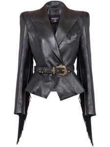 Balmain veste Jolie Madame en cuir - Noir