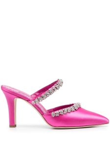 Manolo Blahnik Vedadamu 80mm crystal-embellished mules - Rose