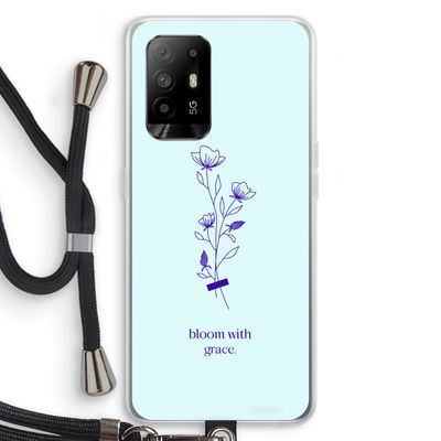 Bloom with grace: Oppo A94 5G Transparant Hoesje met koord